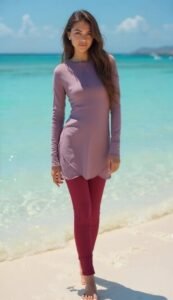 Bahr Bikini framboise vieux rose full coverage swimsuit