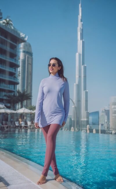 Bahr Bikini lavender pink full coverage swimsuit