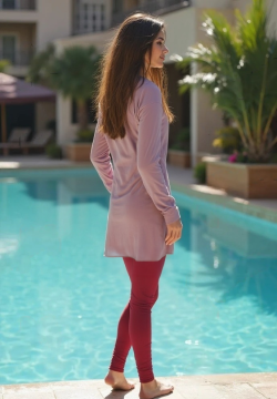 Raspberry and Old Rose Full Combo Bahr-bikini - Women’s Elegant, Technical Full Coverage Swimsuit with UPF 50+ Protection